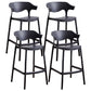 Stackable Plastic Indoor Counter Stools Low Back Scandinavian Bar Stools with Footrest Black 4 Piece Set Counter Stool(26"H) Clearhalo 'Bar Furniture' 'Bar Stools' 'bar_stools' 'furn' 'furn_bar_stools' 'furniture_bar_stools' 'Kitchen & Dining Furniture' 'kitchen&dining_furn' 'kitchen' 'kitchen_furn' Furniture' 4339808