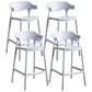 Stackable Plastic Indoor Counter Stools Low Back Scandinavian Bar Stools with Footrest Grey 4 Piece Set Counter Stool(26"H) Clearhalo 'Bar Furniture' 'Bar Stools' 'bar_stools' 'furn' 'furn_bar_stools' 'furniture_bar_stools' 'Kitchen & Dining Furniture' 'kitchen&dining_furn' 'kitchen' 'kitchen_furn' Furniture' 4339809