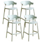 Stackable Plastic Indoor Counter Stools Low Back Scandinavian Bar Stools with Footrest Green 4 Piece Set Counter Stool(26"H) Clearhalo 'Bar Furniture' 'Bar Stools' 'bar_stools' 'furn' 'furn_bar_stools' 'furniture_bar_stools' 'Kitchen & Dining Furniture' 'kitchen&dining_furn' 'kitchen' 'kitchen_furn' Furniture' 4339811