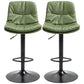 Nordic Indoor Barstool Iron Adjustable Swivel Tall Stool with Leather Seat Green Black 2 Piece Set Clearhalo 'Bar Furniture' 'Bar Stools' 'bar_stools' 'furn' 'furn_bar_stools' 'furniture_bar_stools' 'Kitchen & Dining Furniture' 'kitchen&dining_furn' 'kitchen' 'kitchen_furn' Furniture' 4339845