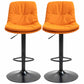 Nordic Indoor Barstool Iron Adjustable Swivel Tall Stool with Leather Seat Orange Black 2 Piece Set Clearhalo 'Bar Furniture' 'Bar Stools' 'bar_stools' 'furn' 'furn_bar_stools' 'furniture_bar_stools' 'Kitchen & Dining Furniture' 'kitchen&dining_furn' 'kitchen' 'kitchen_furn' Furniture' 4339848
