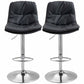 Nordic Indoor Barstool Iron Adjustable Swivel Tall Stool with Leather Seat Black Silver 2 Piece Set Clearhalo 'Bar Furniture' 'Bar Stools' 'bar_stools' 'furn' 'furn_bar_stools' 'furniture_bar_stools' 'Kitchen & Dining Furniture' 'kitchen&dining_furn' 'kitchen' 'kitchen_furn' Furniture' 4339850