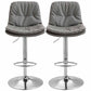 Nordic Indoor Barstool Iron Adjustable Swivel Tall Stool with Leather Seat Dark Gray Silver 2 Piece Set Clearhalo 'Bar Furniture' 'Bar Stools' 'bar_stools' 'furn' 'furn_bar_stools' 'furniture_bar_stools' 'Kitchen & Dining Furniture' 'kitchen&dining_furn' 'kitchen' 'kitchen_furn' Furniture' 4339851
