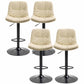 Nordic Indoor Barstool Iron Adjustable Swivel Tall Stool with Leather Seat Off-White Black 4 Piece Set Clearhalo 'Bar Furniture' 'Bar Stools' 'bar_stools' 'furn' 'furn_bar_stools' 'furniture_bar_stools' 'Kitchen & Dining Furniture' 'kitchen&dining_furn' 'kitchen' 'kitchen_furn' Furniture' 4339865