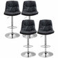 Nordic Indoor Barstool Iron Adjustable Swivel Tall Stool with Leather Seat Black Silver 4 Piece Set Clearhalo 'Bar Furniture' 'Bar Stools' 'bar_stools' 'furn' 'furn_bar_stools' 'furniture_bar_stools' 'Kitchen & Dining Furniture' 'kitchen&dining_furn' 'kitchen' 'kitchen_furn' Furniture' 4339866