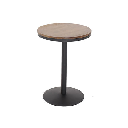 Industrial Style Bar Table Wood and Metal Pub Table for Coffee Shop 21.7"L x 21.7"W x 29.5"H Round Without Chairs Clearhalo 'Bar Furniture' 'Bar Tables' 'bar_tables' 'furn' 'furn_bar_tables' 'Furniture' 'furniture_bar_tables' 'Kitchen & Dining Furniture' 'kitchen&dining_furn' 'kitchen' 4342414