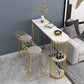Glam Style Storage Bar Table Gold Frame 42 Inch Height Table for Restaurant Clearhalo 'Bar Furniture' 'Bar Tables' 'bar_tables' 'furn' 'furn_bar_tables' 'Furniture' 'furniture_bar_tables' 'Kitchen & Dining Furniture' 'kitchen&dining_furn' 'kitchen' 4342442