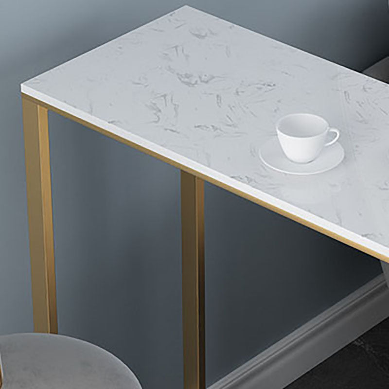 Glam Style Rectangle Counter Table Marble Top 42-inch Height Table for Living Room Clearhalo 'Bar Furniture' 'Bar Tables' 'bar_tables' 'furn' 'furn_bar_tables' 'Furniture' 'furniture_bar_tables' 'Kitchen & Dining Furniture' 'kitchen&dining_furn' 'kitchen' 4342474