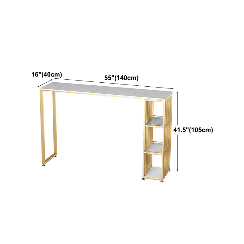 Glam Style Rectangle Counter Table Marble Top 42-inch Height Table for Living Room Clearhalo 'Bar Furniture' 'Bar Tables' 'bar_tables' 'furn' 'furn_bar_tables' 'Furniture' 'furniture_bar_tables' 'Kitchen & Dining Furniture' 'kitchen&dining_furn' 'kitchen' 4342484