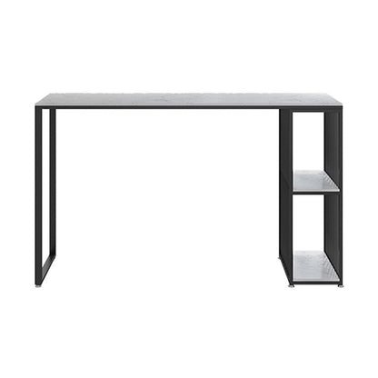 Contemporary Bar Dining Table Double Pedestal Bar Height Table with Shelf Black Without Chairs Clearhalo 'Bar Furniture' 'Bar Tables' 'bar_tables' 'furn' 'furn_bar_tables' 'Furniture' 'furniture_bar_tables' 'Kitchen & Dining Furniture' 'kitchen&dining_furn' 'kitchen' 4342546