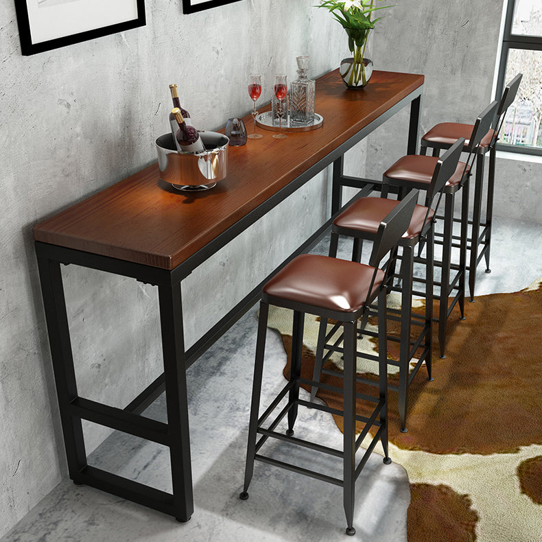 Contemporary Rectangle Bar Dining Table Wood Bar Height Table 42-Inch Top Clearhalo 'Bar Furniture' 'Bar Tables' 'bar_tables' 'furn' 'furn_bar_tables' 'Furniture' 'furniture_bar_tables' 'Kitchen & Dining Furniture' 'kitchen&dining_furn' 'kitchen' 4342566