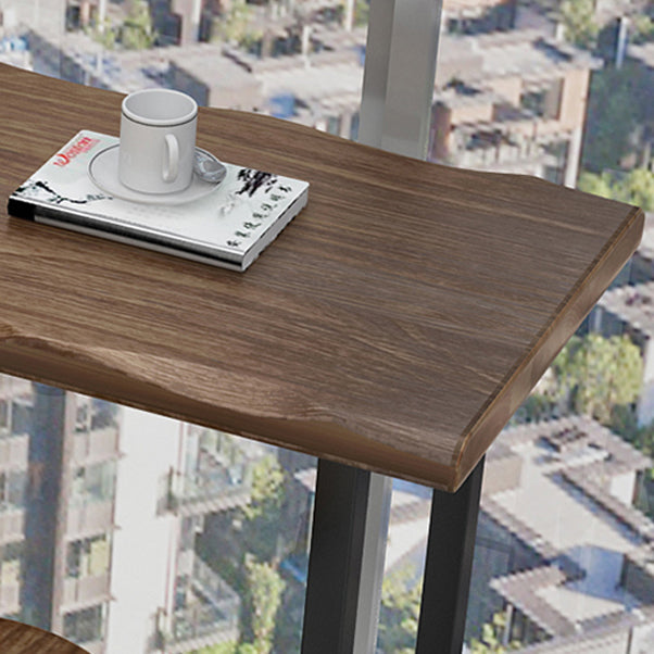 Contemporary Rectangle Bar Dining Table Wood Sled Bar Height Table in Brown Clearhalo 'Bar Furniture' 'Bar Tables' 'bar_tables' 'furn' 'furn_bar_tables' 'Furniture' 'furniture_bar_tables' 'Kitchen & Dining Furniture' 'kitchen&dining_furn' 'kitchen' 4342582