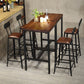 Contemporary Square Bar Dining Table Wood Trestle Bar Height Table in Brown Clearhalo 'Bar Furniture' 'Bar Tables' 'bar_tables' 'furn' 'furn_bar_tables' 'Furniture' 'furniture_bar_tables' 'Kitchen & Dining Furniture' 'kitchen&dining_furn' 'kitchen' 4342603