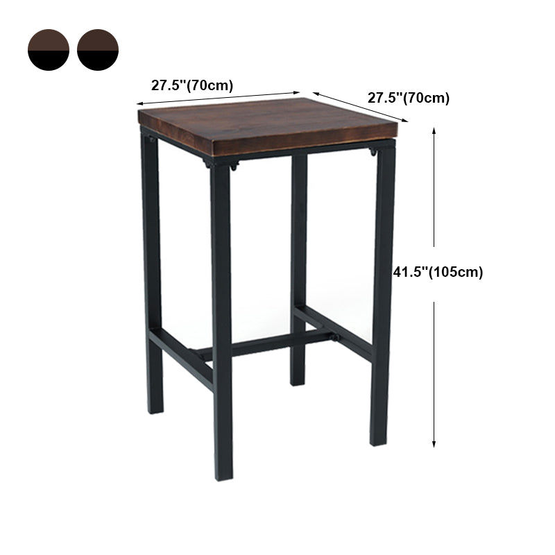 Contemporary Square Bar Dining Table Wood Trestle Bar Height Table in Brown Clearhalo 'Bar Furniture' 'Bar Tables' 'bar_tables' 'furn' 'furn_bar_tables' 'Furniture' 'furniture_bar_tables' 'Kitchen & Dining Furniture' 'kitchen&dining_furn' 'kitchen' 4342606