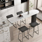 Cafe and Break-room Bistro Accent Dining Table Modern Stone Double Pedestal Counter Table Clearhalo 'Bar Furniture' 'Bar Tables' 'bar_tables' 'furn' 'furn_bar_tables' 'Furniture' 'furniture_bar_tables' 'Kitchen & Dining Furniture' 'kitchen&dining_furn' 'kitchen' 4342607