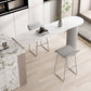 Cafe and Break-room Bistro Accent Dining Table Modern Stone Double Pedestal Counter Table Clearhalo 'Bar Furniture' 'Bar Tables' 'bar_tables' 'furn' 'furn_bar_tables' 'Furniture' 'furniture_bar_tables' 'Kitchen & Dining Furniture' 'kitchen&dining_furn' 'kitchen' 4342618