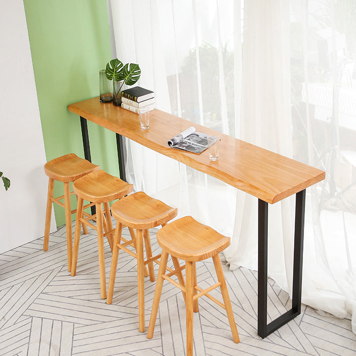 Contemporary Rectangle Bar Dining Table Wood Bar Height Table with Sled Base Clearhalo 'Bar Furniture' 'Bar Tables' 'bar_tables' 'furn' 'furn_bar_tables' 'Furniture' 'furniture_bar_tables' 'Kitchen & Dining Furniture' 'kitchen&dining_furn' 'kitchen' 4342634