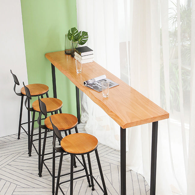 Contemporary Rectangle Bar Dining Table Wood Bar Height Table with Sled Base Clearhalo 'Bar Furniture' 'Bar Tables' 'bar_tables' 'furn' 'furn_bar_tables' 'Furniture' 'furniture_bar_tables' 'Kitchen & Dining Furniture' 'kitchen&dining_furn' 'kitchen' 4342636