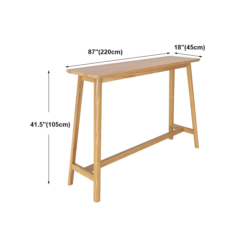 Modern Rectangle Bar Dining Table Wood Bar Height Table with Trestle Base in Brown Clearhalo 'Bar Furniture' 'Bar Tables' 'bar_tables' 'furn' 'furn_bar_tables' 'Furniture' 'furniture_bar_tables' 'Kitchen & Dining Furniture' 'kitchen&dining_furn' 'kitchen' 4342660