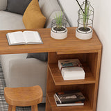 Modern Rectangle Bar Dining Table Wood Bar Height Table with Shelves in Brown Clearhalo 'Bar Furniture' 'Bar Tables' 'bar_tables' 'furn' 'furn_bar_tables' 'Furniture' 'furniture_bar_tables' 'Kitchen & Dining Furniture' 'kitchen&dining_furn' 'kitchen' 4342688