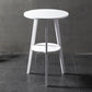 Contemporary Round Bar Dining Table Wood Bar Height Table with Shelves White Without Chairs Clearhalo 'Bar Furniture' 'Bar Tables' 'bar_tables' 'furn' 'furn_bar_tables' 'Furniture' 'furniture_bar_tables' 'Kitchen & Dining Furniture' 4342740