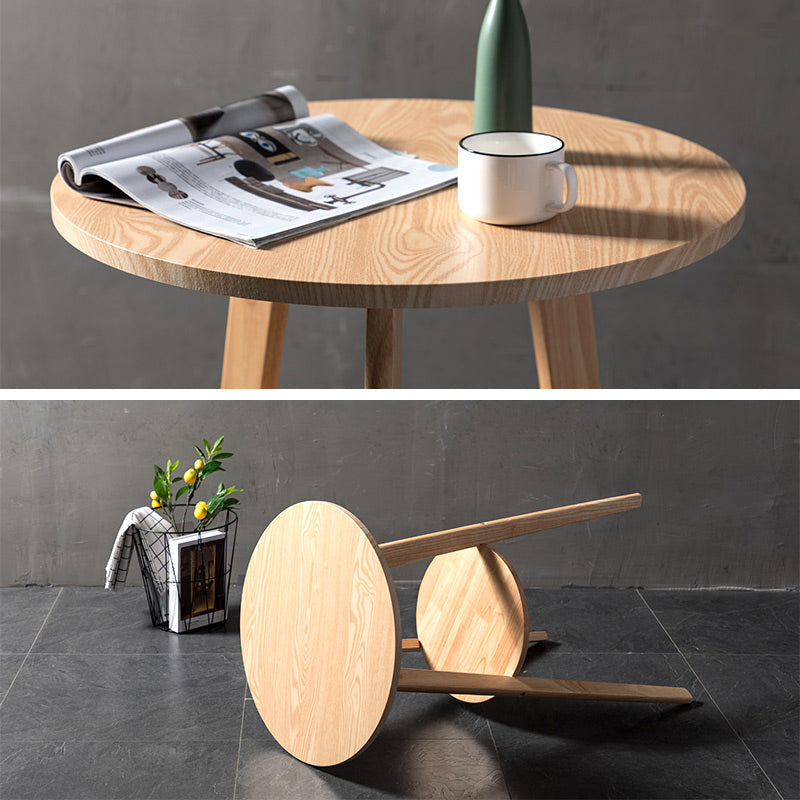 Contemporary Round Bar Dining Table Wood Bar Height Table with Shelves Clearhalo 'Bar Furniture' 'Bar Tables' 'bar_tables' 'furn' 'furn_bar_tables' 'Furniture' 'furniture_bar_tables' 'Kitchen & Dining Furniture' 4342746