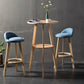 Contemporary Round Bar Dining Table Wood Bar Height Table with Shelves Clearhalo 'Bar Furniture' 'Bar Tables' 'bar_tables' 'furn' 'furn_bar_tables' 'Furniture' 'furniture_bar_tables' 'Kitchen & Dining Furniture' 4342749