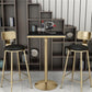 Modern Bar Dining Table Round and Square Bar Height Cocktail Table with Iron Base Black Square Clearhalo 'Bar Furniture' 'Bar Tables' 'bar_tables' 'furn' 'furn_bar_tables' 'Furniture' 'furniture_bar_tables' 'Kitchen & Dining Furniture' 'kitchen&dining_furn' 'kitchen' 4342768