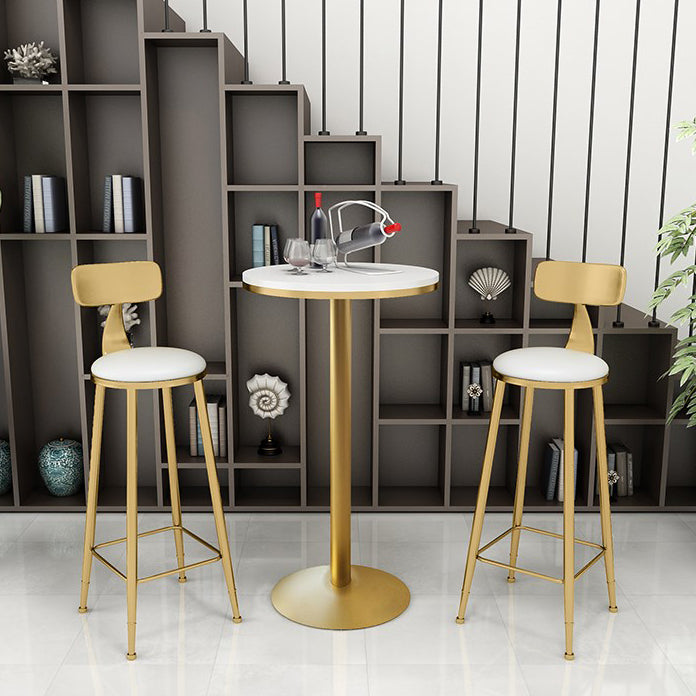 Modern Bar Dining Table Round and Square Bar Height Cocktail Table with Iron Base Clearhalo 'Bar Furniture' 'Bar Tables' 'bar_tables' 'furn' 'furn_bar_tables' 'Furniture' 'furniture_bar_tables' 'Kitchen & Dining Furniture' 'kitchen&dining_furn' 'kitchen' 4342770