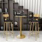 Modern Bar Dining Table Round and Square Bar Height Cocktail Table with Iron Base 19.7"L x 19.7"W x 41.3"H Black Round Clearhalo 'Bar Furniture' 'Bar Tables' 'bar_tables' 'furn' 'furn_bar_tables' 'Furniture' 'furniture_bar_tables' 'Kitchen & Dining Furniture' 'kitchen&dining_furn' 'kitchen' 4342771