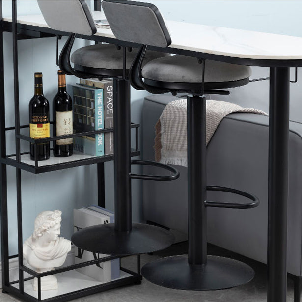 Contemporary Double Pedestal Bar/Dinette Table Wine Rack Stone Counter-height Pub Table Clearhalo 'Bar Furniture' 'Bar Tables' 'bar_tables' 'furn' 'furn_bar_tables' 'Furniture' 'furniture_bar_tables' 'Kitchen & Dining Furniture' 'kitchen&dining_furn' 'kitchen' 4342787