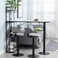 Contemporary Double Pedestal Bar/Dinette Table Wine Rack Stone Counter-height Pub Table Clearhalo 'Bar Furniture' 'Bar Tables' 'bar_tables' 'furn' 'furn_bar_tables' 'Furniture' 'furniture_bar_tables' 'Kitchen & Dining Furniture' 'kitchen&dining_furn' 'kitchen' 4342790