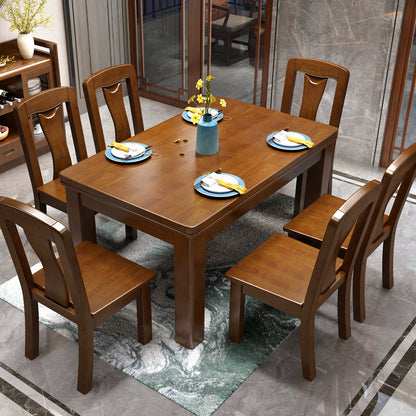 Mid-Century Modern Rectangle Dining Table Solid Wood Dining Table with 4 Legs Brown 51.2"L x 31.5"W x 29.5"H Without Chairs Clearhalo ' dining_table' 'Dining Tables & Seating' 'Dining Tables' 'furn' 'furn_dining_table' 'Furniture' 'furniture_dining_table' 'Kitchen & Dining Furniture' 'kitchen&dining_furn' 'kitchen' 'kitchen_dining_table' 4342825