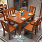 Mid-Century Modern Rectangle Dining Table Solid Wood Dining Table with 4 Legs Red Without Chairs Clearhalo ' dining_table' 'Dining Tables & Seating' 'Dining Tables' 'furn' 'furn_dining_table' 'Furniture' 'furniture_dining_table' 'Kitchen & Dining Furniture' 'kitchen&dining_furn' 'kitchen' 'kitchen_dining_table' 4342826