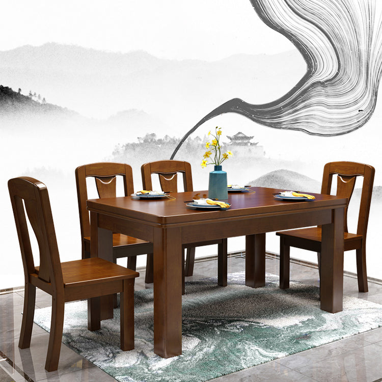 Mid-Century Modern Rectangle Dining Table Solid Wood Dining Table with 4 Legs Clearhalo ' dining_table' 'Dining Tables & Seating' 'Dining Tables' 'furn' 'furn_dining_table' 'Furniture' 'furniture_dining_table' 'Kitchen & Dining Furniture' 'kitchen&dining_furn' 'kitchen' 'kitchen_dining_table' 4342832