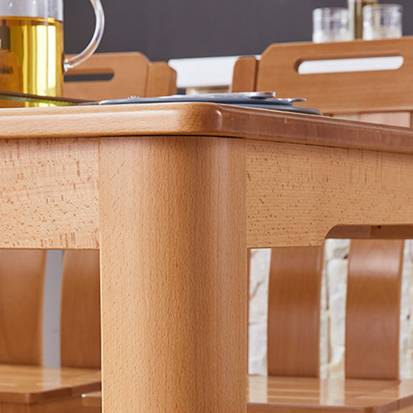 Mid-Century Modern Solid Wood Dining Table Beech Wood Top Table with 4 Legs Clearhalo ' dining_table' 'Dining Tables & Seating' 'Dining Tables' 'furn' 'furn_dining_table' 'Furniture' 'furniture_dining_table' 'Kitchen & Dining Furniture' 'kitchen&dining_furn' 'kitchen' 'kitchen_dining_table' 4342842