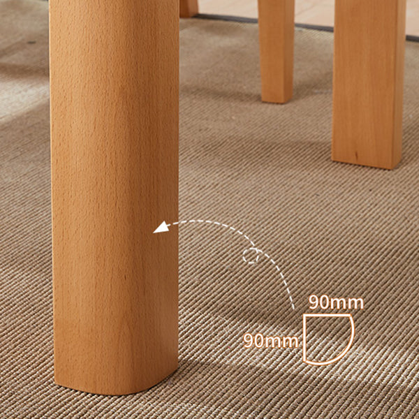 Mid-Century Modern Solid Wood Dining Table Beech Wood Top Table with 4 Legs Clearhalo ' dining_table' 'Dining Tables & Seating' 'Dining Tables' 'furn' 'furn_dining_table' 'Furniture' 'furniture_dining_table' 'Kitchen & Dining Furniture' 'kitchen&dining_furn' 'kitchen' 'kitchen_dining_table' 4342844