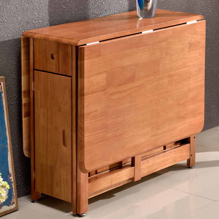 Mid-Century Dining Table Solid Wood Drop-Leaf Table for Home Use, 51"L x 35"W x 29.5"H Clearhalo ' dining_table' 'Dining Tables & Seating' 'Dining Tables' 'furn' 'furn_dining_table' 'Furniture' 'furniture_dining_table' 'Kitchen & Dining Furniture' 'kitchen&dining_furn' 'kitchen' 'kitchen_dining_table' 4342864