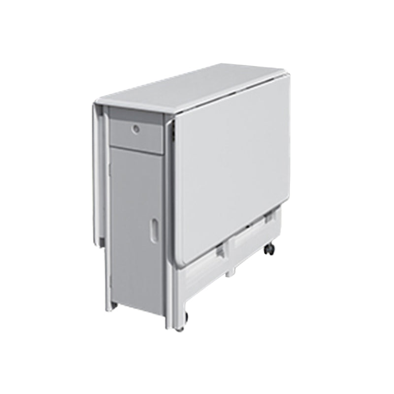 Mid-Century Dining Table Solid Wood Drop-Leaf Table for Home Use, 51"L x 35"W x 29.5"H White Without Chairs Clearhalo ' dining_table' 'Dining Tables & Seating' 'Dining Tables' 'furn' 'furn_dining_table' 'Furniture' 'furniture_dining_table' 'Kitchen & Dining Furniture' 'kitchen&dining_furn' 'kitchen' 'kitchen_dining_table' 4342868