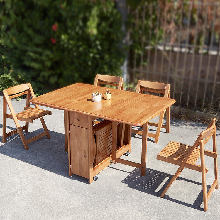 Mid-Century Dining Table Solid Wood Drop-Leaf Table for Home Use, 51"L x 35"W x 29.5"H Clearhalo ' dining_table' 'Dining Tables & Seating' 'Dining Tables' 'furn' 'furn_dining_table' 'Furniture' 'furniture_dining_table' 'Kitchen & Dining Furniture' 'kitchen&dining_furn' 'kitchen' 'kitchen_dining_table' 4342869