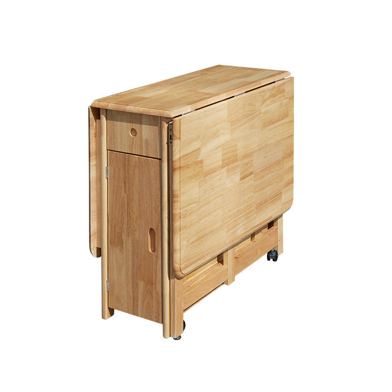 Mid-Century Dining Table Solid Wood Drop-Leaf Table for Home Use, 51"L x 35"W x 29.5"H Natural Without Chairs Clearhalo ' dining_table' 'Dining Tables & Seating' 'Dining Tables' 'furn' 'furn_dining_table' 'Furniture' 'furniture_dining_table' 'Kitchen & Dining Furniture' 'kitchen&dining_furn' 'kitchen' 'kitchen_dining_table' 4342870