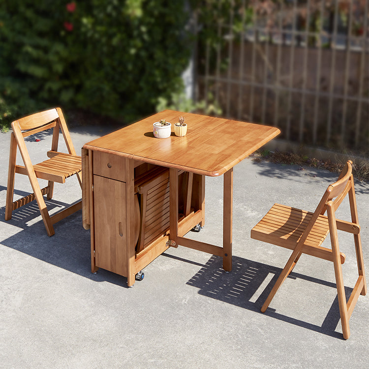 Mid-Century Dining Table Solid Wood Drop-Leaf Table for Home Use, 51"L x 35"W x 29.5"H Clearhalo ' dining_table' 'Dining Tables & Seating' 'Dining Tables' 'furn' 'furn_dining_table' 'Furniture' 'furniture_dining_table' 'Kitchen & Dining Furniture' 'kitchen&dining_furn' 'kitchen' 'kitchen_dining_table' 4342871