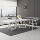 Rectangle Industrial Style Dining Table White Top Fixed Table with Solid Wood White Without Chairs Clearhalo ' dining_table' 'Dining Tables & Seating' 'Dining Tables' 'furn' 'furn_dining_table' 'Furniture' 'furniture_dining_table' 'Kitchen & Dining Furniture' 'kitchen&dining_furn' 'kitchen' 'kitchen_dining_table' 4342881