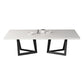 Rectangle Industrial Style Dining Table White Top Fixed Table with Solid Wood Black Without Chairs Clearhalo ' dining_table' 'Dining Tables & Seating' 'Dining Tables' 'furn' 'furn_dining_table' 'Furniture' 'furniture_dining_table' 'Kitchen & Dining Furniture' 'kitchen&dining_furn' 'kitchen' 'kitchen_dining_table' 4342884