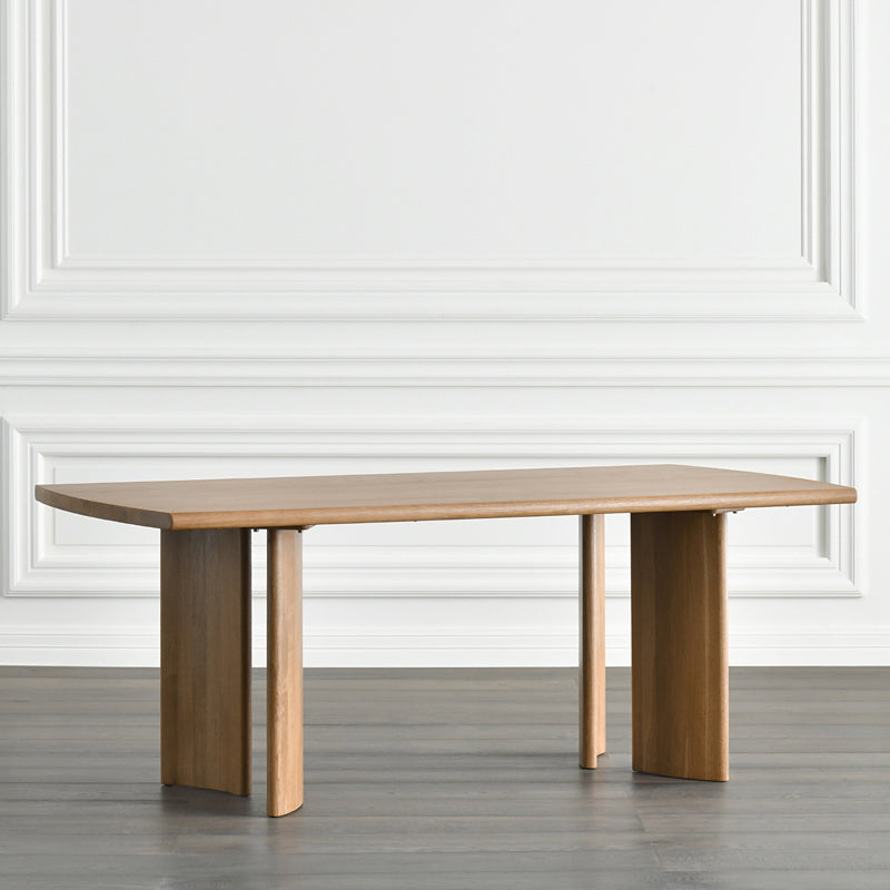 Rectangle Industrial Dining Table 4 Legs Fixed Table with Solid Wood Natural 78.7"L x 31.5"W x 29.5"H Without Chairs Clearhalo ' dining_table' 'Dining Tables & Seating' 'Dining Tables' 'furn' 'furn_dining_table' 'Furniture' 'furniture_dining_table' 'Kitchen & Dining Furniture' 'kitchen&dining_furn' 'kitchen' 'kitchen_dining_table' 4342900