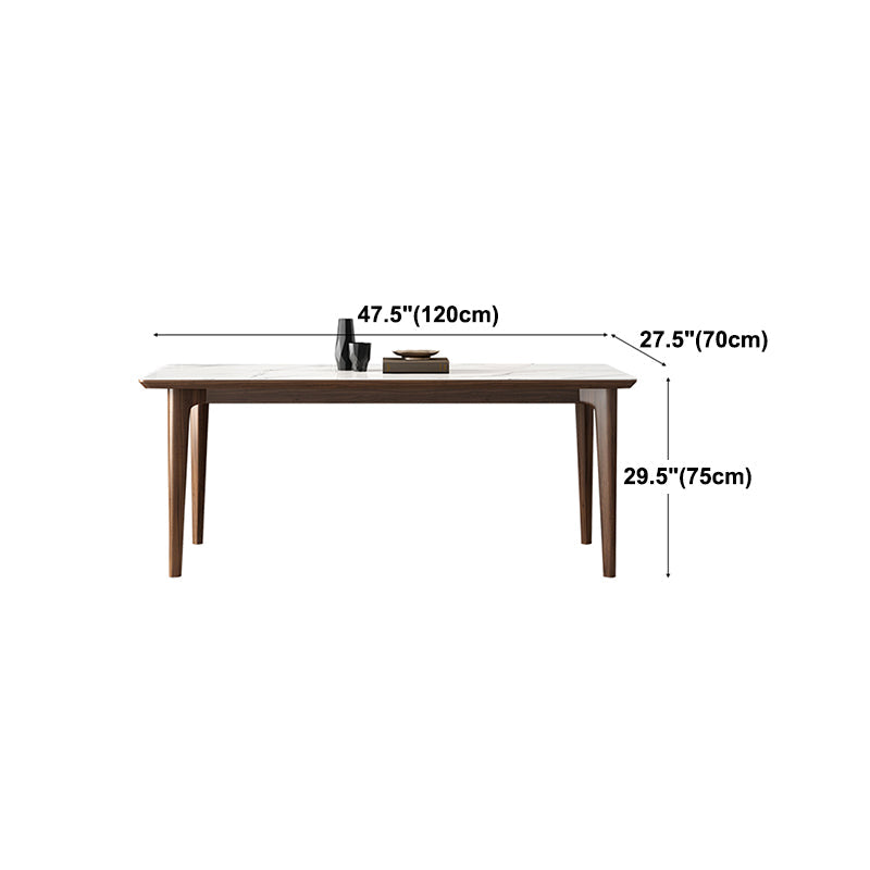Rectangular Mid-Century Modern Table Sintered Stone Table with Wood Legs Clearhalo ' dining_table' 'Dining Tables & Seating' 'Dining Tables' 'furn' 'furn_dining_table' 'Furniture' 'furniture_dining_table' 'Kitchen & Dining Furniture' 'kitchen&dining_furn' 'kitchen' 'kitchen_dining_table' 4342919