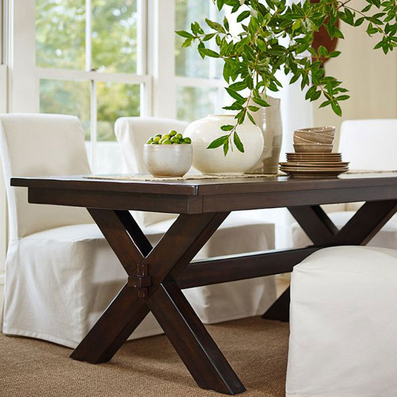 Rectangle Mid-Century Dining Table Brown Tone Fixed Table with Pinewood Solid Wood Clearhalo ' dining_table' 'Dining Tables & Seating' 'Dining Tables' 'furn' 'furn_dining_table' 'Furniture' 'furniture_dining_table' 'Kitchen & Dining Furniture' 'kitchen&dining_furn' 'kitchen' 'kitchen_dining_table' 4342931