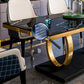 Traditional Luxury Dining Table Rectangle Sintered Stone Table with Gold Frame Clearhalo ' dining_table' 'Dining Tables & Seating' 'Dining Tables' 'furn' 'furn_dining_table' 'Furniture' 'furniture_dining_table' 'Kitchen & Dining Furniture' 'kitchen&dining_furn' 'kitchen' 'kitchen_dining_table' 4342950