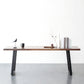 Rectangle Industrial Style Dining Table Wood Fixed Table with Solid Wood Double Pedestal 47.2"L x 23.6"W x 29.5"H Without Chairs Clearhalo ' dining_table' 'Dining Tables & Seating' 'Dining Tables' 'furn' 'furn_dining_table' 'Furniture' 'furniture_dining_table' 'Kitchen & Dining Furniture' 'kitchen&dining_furn' 'kitchen' 'kitchen_dining_table' 4342956