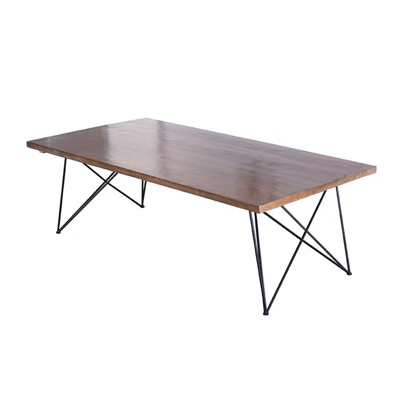 Rectangle Industrial Style Dining Table Wood Fixed Table with Solid Wood Clearhalo ' dining_table' 'Dining Tables & Seating' 'Dining Tables' 'furn' 'furn_dining_table' 'Furniture' 'furniture_dining_table' 'Kitchen & Dining Furniture' 'kitchen&dining_furn' 'kitchen' 'kitchen_dining_table' 4342960